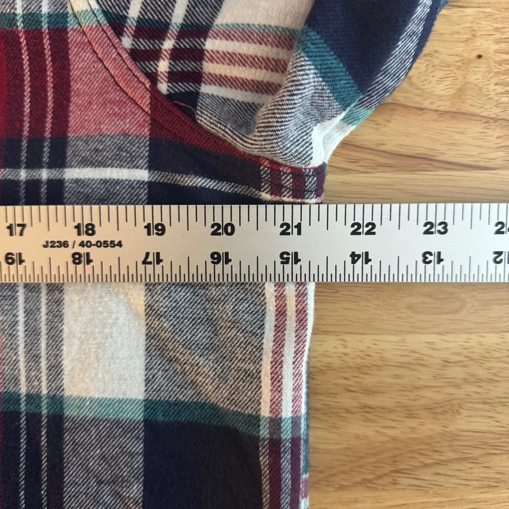 Orvis Pinnacle Fleece Lined Flannel Shacket Women Medium Plaid Snap Shirt Jacket